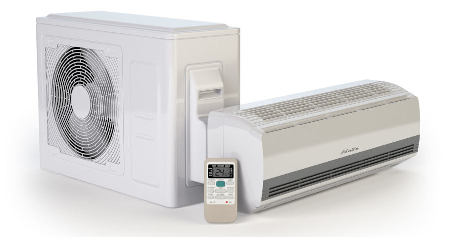 Air conditioner system isolated on white. ducted air conditioning for two storey house